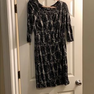 NWOT le Lis 3/4 sleeve black and white dress